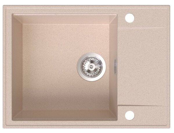 Sink Quality Sink55, kuchyňský granitový dřez 620x460x215 mm, béžová, SKQ-SINK.P.1KKO