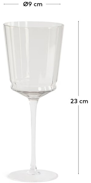 Kave Home Šedá sklenice na víno Clarien 395 ml