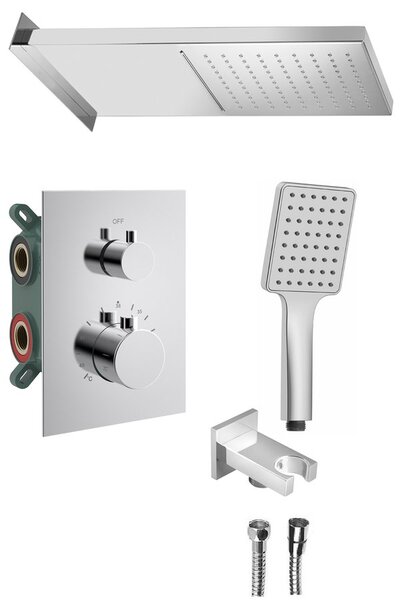 Sapho Sapho, KIMURA podomítkový sprchový set s termostatickou baterií, box, 3 výstupy, chrom, KU683-21