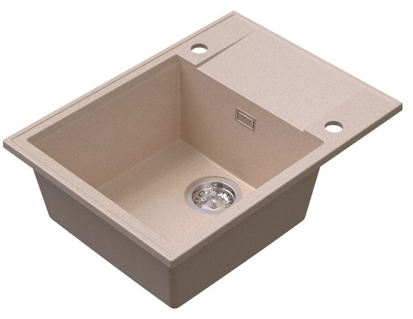 Sink Quality Sink55, kuchyňský granitový dřez 620x460x215 mm, béžová, SKQ-SINK.P.1KKO