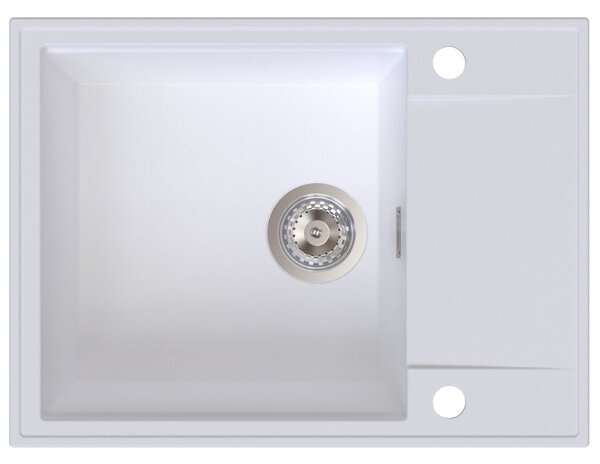 Sink Quality Sink55, kuchyňský granitový dřez 620x460x215 mm, bílá, SKQ-SINK.W.1KKO