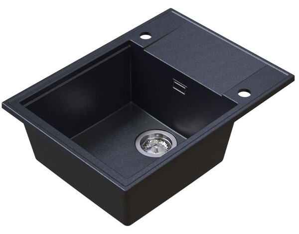 Sink Quality Sink55, kuchyňský granitový dřez 620x460x215 mm, černá skvrnitá, SKQ-SINK.B.1KKO