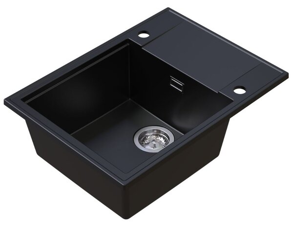 Sink Quality Sink55, kuchyňský granitový dřez 620x460x215 mm, černá, SKQ-SINK.C.1KKO