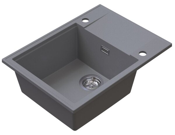 Sink Quality Sink55, kuchyňský granitový dřez 620x460x215 mm, šedá, SKQ-SINK.D.1KKO