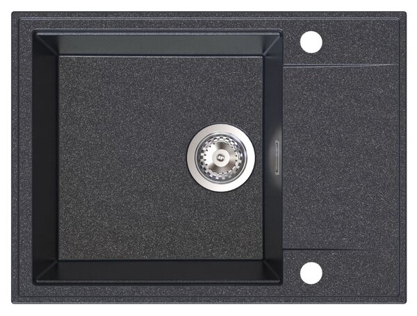 Sink Quality Sink55, kuchyňský granitový dřez 620x460x215 mm, černá skvrnitá, SKQ-SINK.B.1KKO