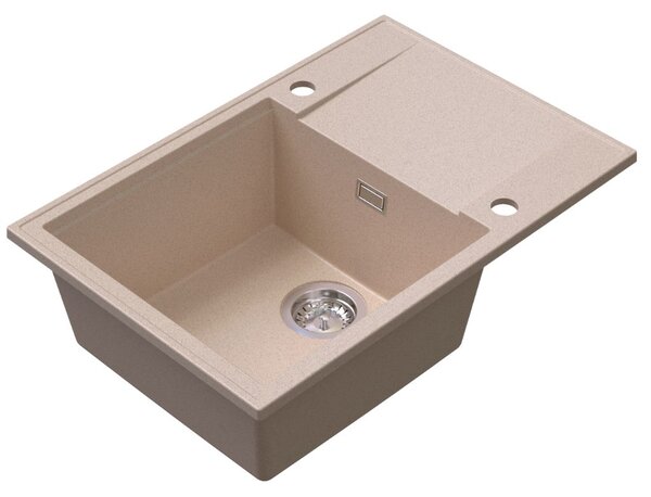 Sink Quality Sink55, kuchyňský granitový dřez 680x460x215 mm, béžová, SKQ-SINK.P.1KDO