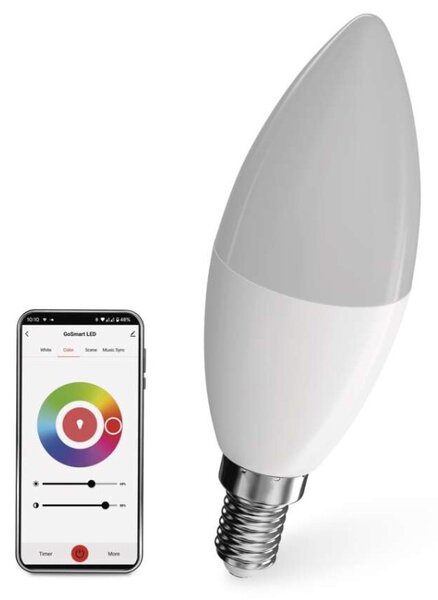 EMOS Chytrá LED žárovka GoSmart E14 4,8W 230V Wi-Fi RGB stmívatelná