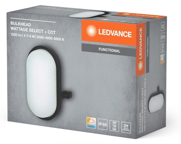 LEDVANCE LED venkovní nástěnné svítidlo Bulkhead 4W/7W/9W CCT černé 4058075845541