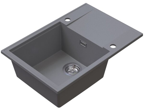 Sink Quality Sink55, kuchyňský granitový dřez 680x460x215 mm, šedá, SKQ-SINK.D.1KDO