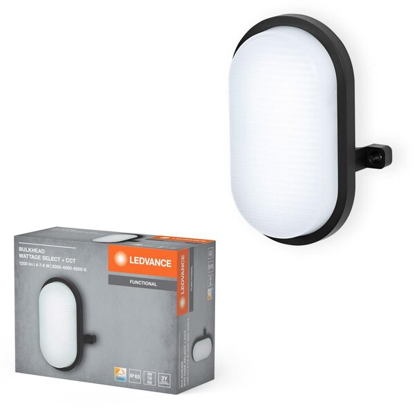 LEDVANCE LED venkovní nástěnné svítidlo Bulkhead 4W/7W/9W CCT černé 4058075845541