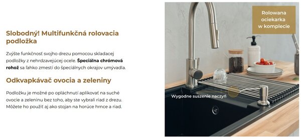 Sink Quality Sink55, kuchyňský granitový dřez 780x460x215 mm + grafitový sifon, bílá, SKQ-SINK.W.1KDOL.XB
