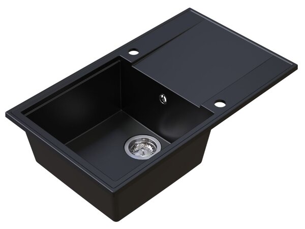 Sink Quality Sink55, kuchyňský granitový dřez 780x460x215 mm, černá, SKQ-SINK.C.1KDOL