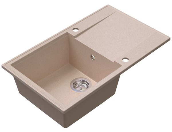 Sink Quality Sink55, kuchyňský granitový dřez 780x460x215 mm, béžová, SKQ-SINK.P.1KDOL