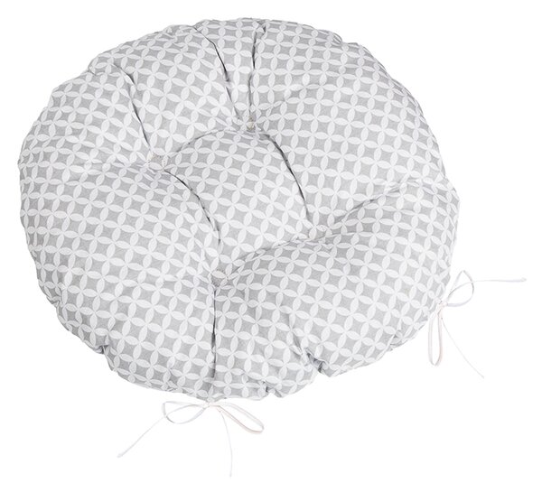 BELLATEX Sedák Adéla prošívaný kulatý Šedá,Bílá průměr 40 cm