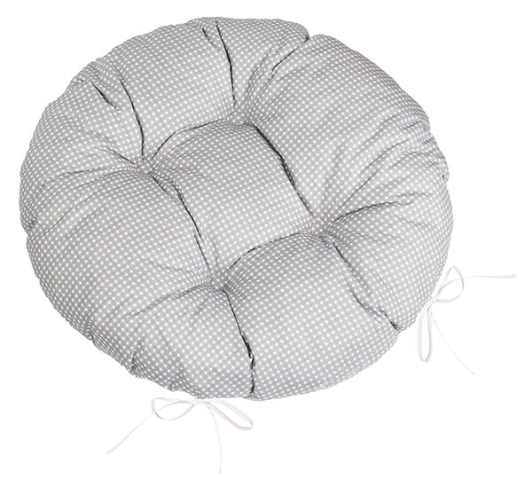 BELLATEX Sedák Adéla prošívaný kulatý Šedá,Bílá průměr 40 cm