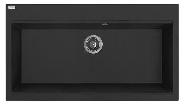 Laveo Tau, 1-komorový granitový dřez 900x500x215 mm, černá, LAV-SBT_B109