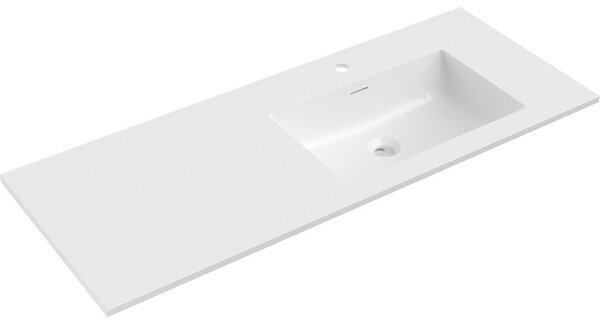 Mexen Otis, umyvadlo na zapuštění 121 x 46,5 cm, pravé, bílá lesklá, 25181200P
