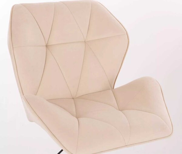 LuxuryForm DESIGN Otočná židle MILANO MAX VELUR na černém kříži - krémová