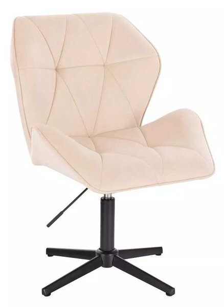 LuxuryForm DESIGN Otočná židle MILANO MAX VELUR na černém kříži - krémová