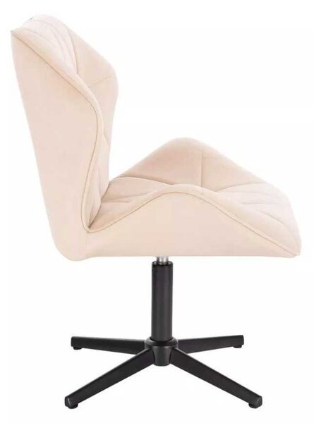 LuxuryForm DESIGN Otočná židle MILANO MAX VELUR na černém kříži - krémová
