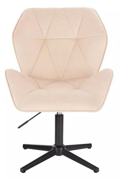 LuxuryForm DESIGN Otočná židle MILANO MAX VELUR na černém kříži - krémová