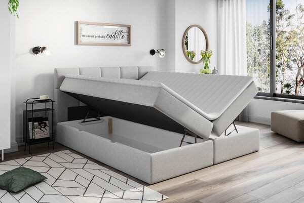 AMERICKÁ POSTEL, 200/220 cm, světle šedá Livetastic - Postele s úložným prostorem, Online Only