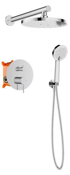 Invena Kalitea, podomítková sprchová souprava, 2-funkční baterie, chromová, INV-BS-72-001-V