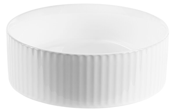 Invena Invena, kulaté keramické umyvadlo 360x360x120 mm, bílá lesklá, INV-CE-63-001-C