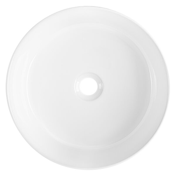 Invena Invena, kulaté keramické umyvadlo 360x360x120 mm, bílá lesklá, INV-CE-63-001-C