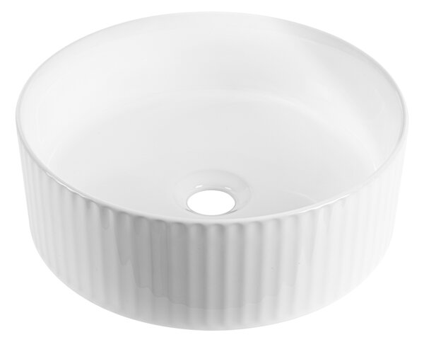 Invena Invena, kulaté keramické umyvadlo 360x360x120 mm, bílá lesklá, INV-CE-63-001-C