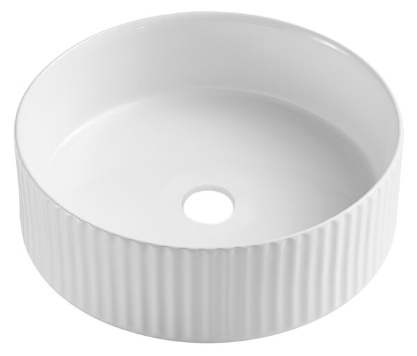 Invena Invena, kulaté keramické umyvadlo 360x360x120 mm, bílá lesklá, INV-CE-63-001-C