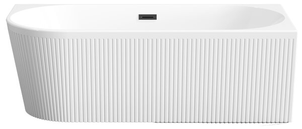 Invena Invena, volně stojící vana 170x80x58 cm, pravá, bílá lesklá, černý přepad, INV-AN-02-14P-KPL