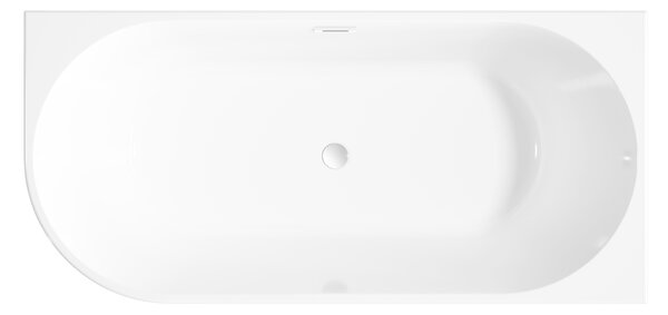 Invena Invena, volně stojící vana 170x80x58 cm, pravá, bílá lesklá, chromový přepad, INV-AN-02-11P-KPL