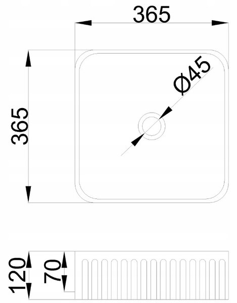 Invena Invena, čtvercové keramické umyvadlo 365x365x120 mm, bílá lesklá, INV-CE-63-K01-L