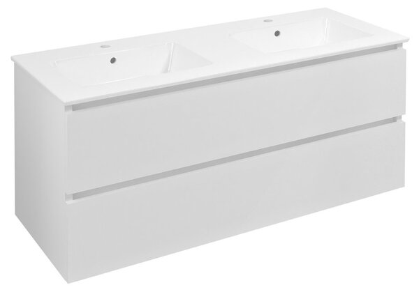 Sapho Sapho, EZARA dvouumyvadlová skříňka 120x55x46cm, bílá lesk, EZ121-3030