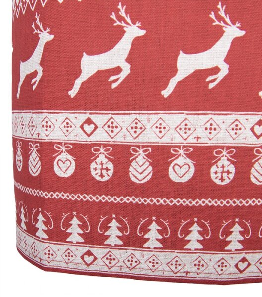 Červená bavlněná kuchyňská zástěra s jelenem Nordic Christmas – 70x85 cm