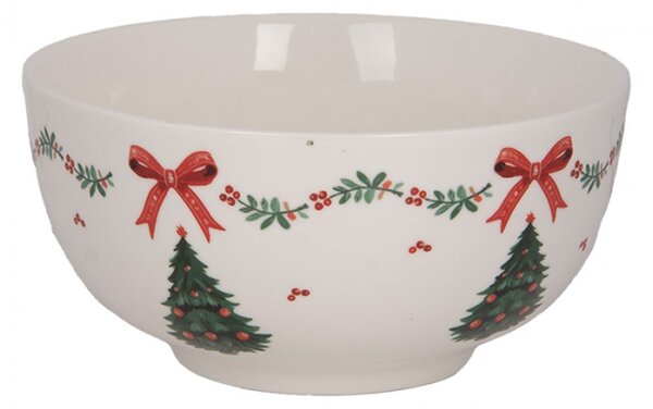 Bílá keramická miska na polévku Traditional Christmas Harmony – 500 ml