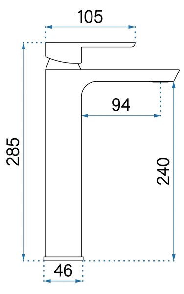 Rea Argus, vysoká umyvadlová baterie h-285, měděná matná, REA-B3006