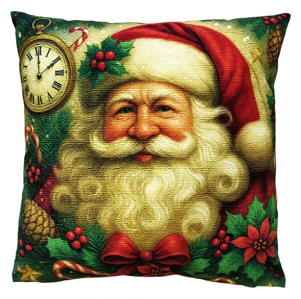 Béžový dekorativní polštář Santa Claus – 45x45 cm_1