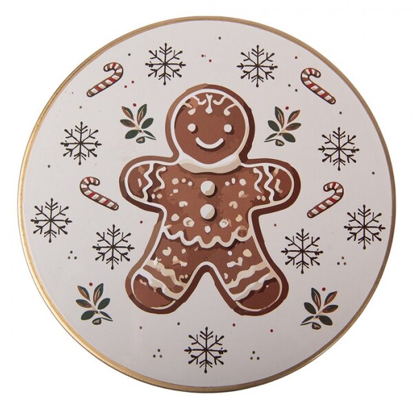 Béžový plastový stojan na dort Classic Gingerbread Magic – 22x10 cm