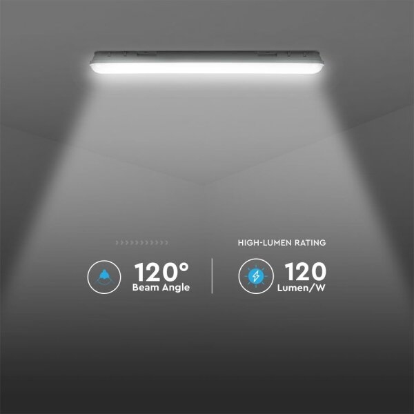 LED Technické zářiv svítidlo s nouz modul LED/36W/230V 6500K IP65 2200mAh 120 cm
