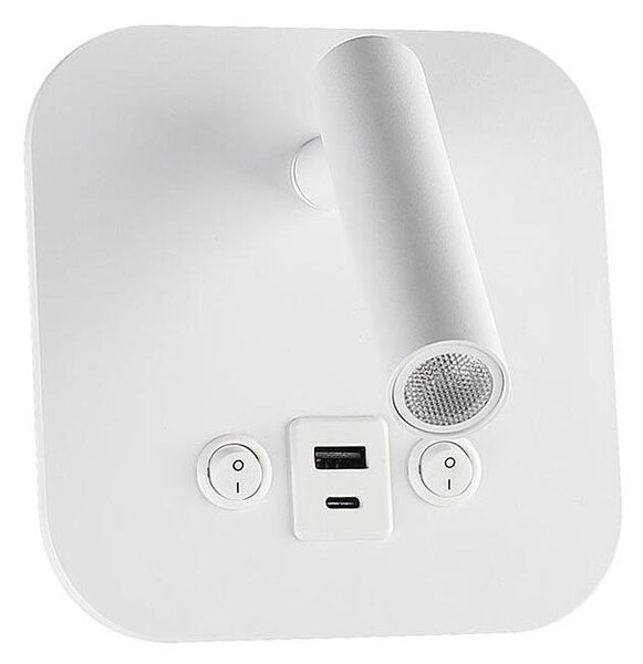 LED Nástěnné bodové svítidlo s USB portem LED/8W/230V 3000K bílá