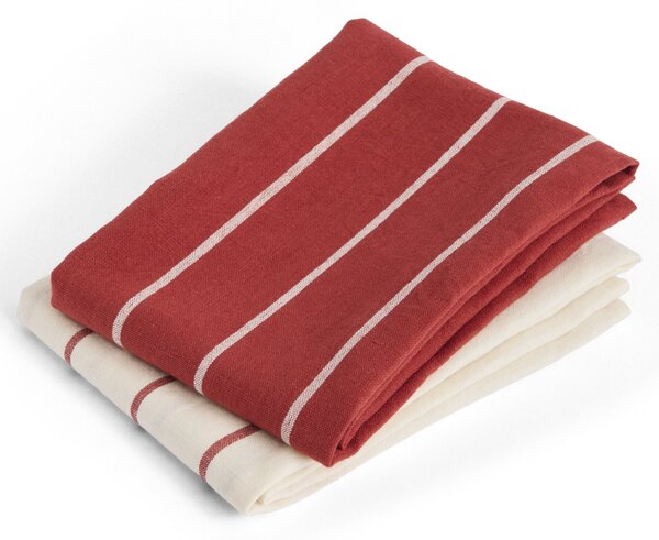 Utěrka Outdoor Market Red/Beige Stripes – set 2 ks