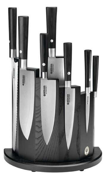 Set damaškových kuchyňských nožů Damast Black 7ks - Böker Solingen (Damast Black Blok s noži 7ks - Böker Solingen)