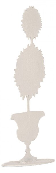 Bílá kovová dekorace květina – 7x10x21 cm