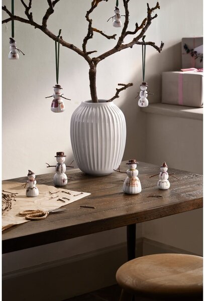 Porcelánová ručně malovaná vánoční ozdoba ø 4 cm Hammershøi Snowman – Kähler Design