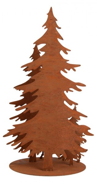 Hnědá kovová vánoční dekorace stromeček – 30x25x50 cm