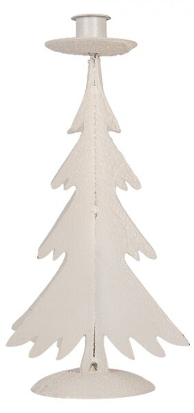 Šedý kovový svícen vánoční stromeček – 9x26 cm