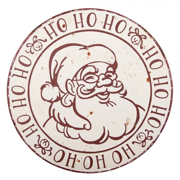 Bílá kovová dekorativní cedule Santa Claus – 40x1 cm