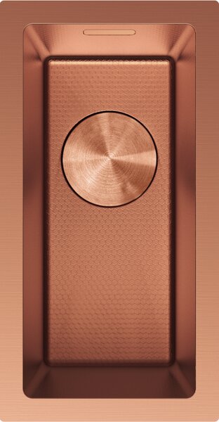 Mexen Trixo, 1-komorový nerezový dřez 230 x 440 mm, broušená měď, vzor voština, 6411221000-65HC